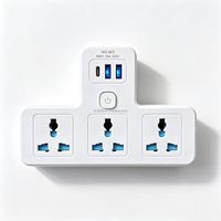 Adaptateur de prise murale multi-prises, prise EU, 3 voies, rallonge universelle avec 2 USB, convertisseur de prise de voyage