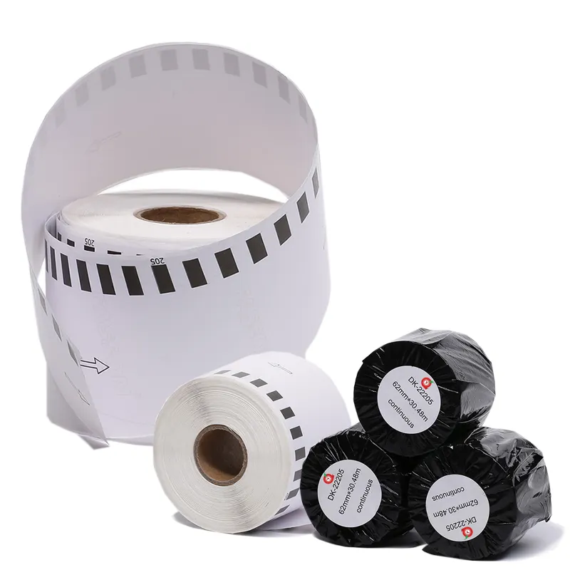 Papel de impresión térmica Brother, tres etiquetas de papel a prueba de calor, 62x30,48, 2000 x, pegatina impermeable para té de la leche, impresora de código de barras