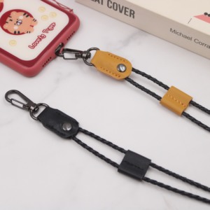 Lanière de cou en cuir PU pour porte-badge d'identification avec clip, sangle longue et robuste pour bureau avec fermoir - Product Image 3
