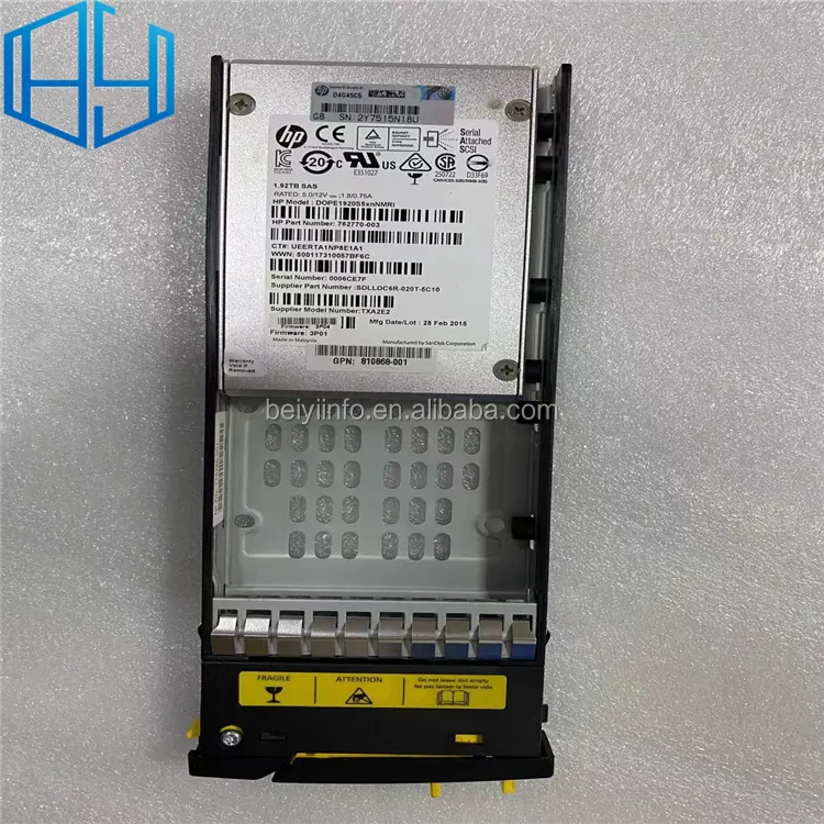 Original new bulk HPE K2P89B 3par 1.92Tb SAS SSD 12G K2P89A 879389-001 810771-001 3PAR 8000 storage hard drive HDD