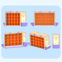 Meuble à chaussures pour enfants, casier de rangement en grille, décor patte mignon, organisateur de chaussures sécurisé aux coins arrondis pour aire de jeux intérieure et FEC