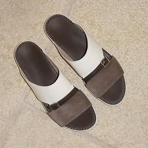 Fabricantes de Zapatos Personalizados, Sandalias Árabes de Cuero Italiano para Hombre, Fabricante de Calzado con Plantilla de Corcho para Uso Diario - Product Image 2