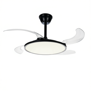 Ventilador de techo LED negro moderno de 42 pulgadas con luz regulable y control remoto para comedor, diseño de perfil bajo - Product Image 1