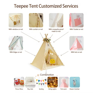 Coton personnalisé polyester T/C Oxford enfants intérieur en bois impression numérique tissu mignon indien <span class=keywords><strong>tipi</strong></span> tente de jeu - Product Image 5