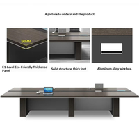 Table de conférence modulaire en bois moderne et simple avec boîte de câblage facile à installer, combinaison bureau-chaise de bureau