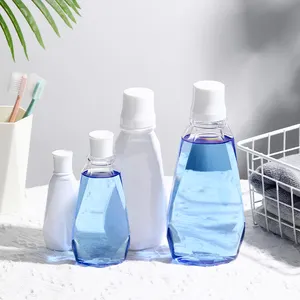 En iyi kalite 80ml 200ml 350ml 500ml çevre dostu şişeler dağıtımı için boş PET plastik Mini gargara şişesi ağız bakımı
