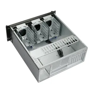 Casing komputer Industrial pc, casing komputer dudukan rak 4u 19 inci Panel lubang sarang lebah 1.0 dengan pegangan aluminium