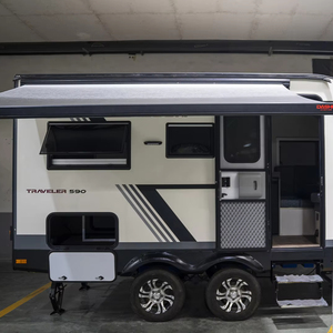 <span class=keywords><strong>Caravane</strong></span> pour <span class=keywords><strong>4</strong></span> personnes, fabrication directe d'usine, avec canapés-lits, châssis en acier robuste, réservoir d'eau de 160L - Product Image 1