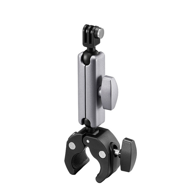 Universal Motorcycle Bicycle Head Arm Handlebar Clip Aluminum Super Clamp Mount for GoPro for Insta360 Action Camera Holder