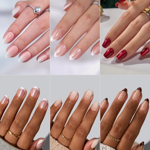 Kit de 30 faux ongles de luxe faits main à la française, à presser, vente en gros, faux ongles artificiels avec colle - Product Image 4