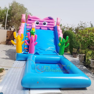 Toboggan aquatique géant gonflable pour extérieur avec piscine - Product Image 2