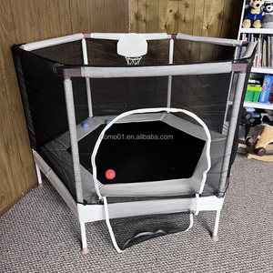 טרמפולינה מיני משושה 60 אינץ' של זושיין קידס טויס עם רשת הגנה, משטח ריבאונד, לפעילות גופנית בחוץ ובפנים, לבית, לפארק, מיטת קפיצה - Product Image 1