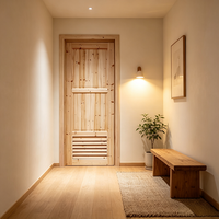 Porte intérieure en bois massif à persiennes en sapin non peint, sur mesure, pour la rénovation de maisons neuves