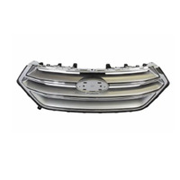 Grille pour Ford Edge 2015-2018 OEM FT4Z-8200-CA, cadre chromé, barres gris argenté, trou pour caméra, pièces de carrosserie automobile, remplacement direct