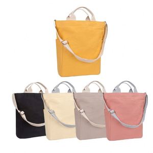 Sac fourre-tout en toile jaune personnalisé avec logo imprimé, sac à bandoulière décontracté pour femme, sac de travail, sacs bandoulière pour femme, vente en gros 2026 - Product Image 3