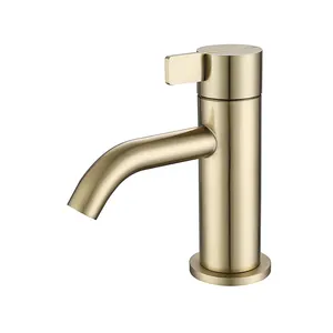 Manico moderno di lusso oro rubinetto del lavandino del bagno maniglia singola acqua calda e fredda rubinetto del bagno