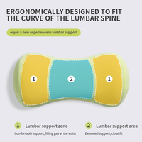 Coussin ergonomique en mousse à mémoire de forme pour soulager les douleurs lombaires, coussin de soutien lombaire pour les dormeurs sur le côté et sur le dos, avec housse amovible tricotée, portable