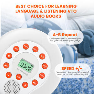 Reproductor de CD portátil personal, ajuste de velocidad con repetición A/B, altavoz incorporado, reproducción USB, recargable de 1500 mAh, para coche, hogar y aprendizaje. - Product Image 6