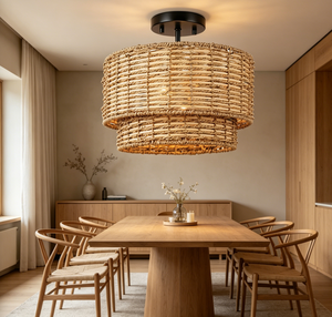 E27 Pendant <strong>Lamp</strong> Hand-Woven Bamboo Rattan <strong>Lamp</strong> Shade Natural Light <strong>Lampshade</strong> Small to <strong>Large</strong> Sizes <strong>for</strong> Home Use Dining Room Bar - Product Image 2