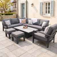 Nouveauté : Ensemble de meubles de jardin en aluminium moderne, luxueux, durable et confortable avec table relevable