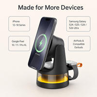 Pengisi Daya Nirkabel Magnetik 5-in-1 Qi2.2 25W, Dock Pengisian Multi-Perangkat untuk iPhone, Samsung Galaxy, Google Pixel, Smart Watch & AirPods