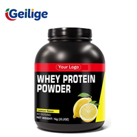 1 kg de poudre de protéines de lactosérum et de créatine aromatisée au citron, gain de masse premium, développement musculaire rapide, vitamines, gym, fitness, prise de poids