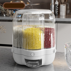 Hộp Đựng Ngũ Cốc Bằng Nhựa Chống Phân Chia, Hộp Đựng Hạt Gạo Hộp Đựng Thực Phẩm Khô Tự Động Xoay 360 Độ - Product Image 2