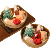 Bougie artisanale créative en verre de noix de coco naturel, pour aromathérapie, idéale pour la vente en gros et les décorations de Noël