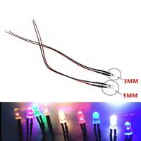 Kit de diodes LED 12 V 5mm blanc rouge vert bleu jaune orange précâblé 5 9 12 V indicateur diffusé assortiment d'émission de lumière assorti