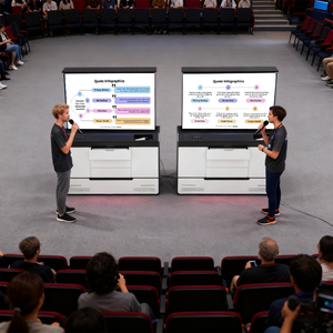 회의 시스템 용 스피커가있는 숨겨진 개폐식 전동 슈퍼 라이트 55 인치 터치 스크린 리프팅 캐비닛 - Product Image 1