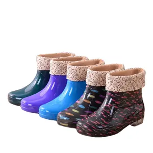 Galoshes removíveis com estampa de leopardo, sapatos masculinos e femininos, de algodão, para áreas externas, pvc, botas de chuva