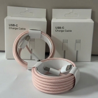 Cable de Carga Rápida y Transferencia de Datos de 2m, 5 Núcleos, Cobre Puro, Trenzado de Nailon, Tipo-C a Tipo-C para iPhone 15/16/17, Computadora, Banco de Energía