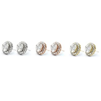 Bijoux fins, design luxueux, meilleure qualité, or blanc 18 carats, diamant naturel taille brillant, polissage haute brillance, boucles d'oreilles classiques pour mariage.