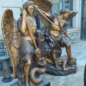 Esculturas de Jardim Personalizadas para Exterior - Esculturas em Bronze em Tamanho Real de Anjos e Demônios Ocidentais, Arte 3D Colecionável com Cores Personalizadas - Product Image 1