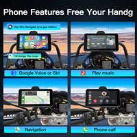Carabc Écran tactile de navigation pour moto de 6 pouces, étanche IP68, caméra de tableau de bord, moto Android Auto, détachable rapidement