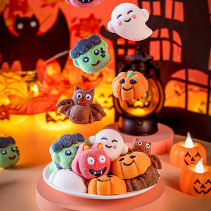 Paquete Mixto de Dulces de Halloween, Malvaviscos Multicolores para Niños, Diseños Dulces y Afrutados de Calabaza, Fantasma y Monstruo, Bolsas de 100g - Product Image 3