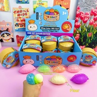Lot de 3 jouets anti-stress en pectine dorée en forme de boulette, avec paillettes, extensibles et amusants, format boîte surprise 3+