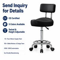 Tabouret de bar pivotant en cuir certifié CE, réglable en hauteur, pour salon de coiffure, comptoir de bar, vente directe en gros
