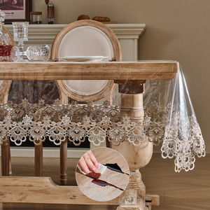 Mantel <span class=keywords><strong>de</strong></span> PVC Transparente 100% Resistente al Agua y al Aceite, 140*180CM, Rectangular, Vinilo, con Bordado <span class=keywords><strong>de</strong></span> Encaje y Técnica <span class=keywords><strong>de</strong></span> Crochet - Product Image 6