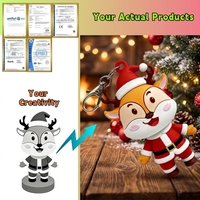 Porte-clés en PVC personnalisés en gros, cadeaux promotionnels, porte-clés de Noël en caoutchouc mignon de dessin animé, porte-clés de luxe pour poignet