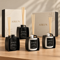 Diffuseur de parfum en rotin naturel sans alcool, longue durée, avec logo personnalisé AIKUN, vente en gros