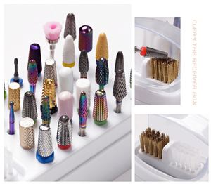 Boîte de rangement transparente à 30 trous pour embouts de ponceuse à ongles, support de présentation pour têtes de polissage, organisateur pour outils de salon de manucure - Product Image 2
