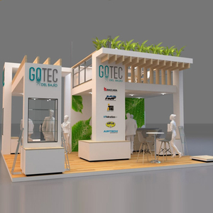 Izexpo kích thước tùy chỉnh bằng gỗ + kim loại sàn đôi thương mại đứng mô-đun hiển thị cấp thiết kế công bằng hai câu chuyện triển lãm gian hàng - Product Image 3