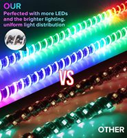 Feux LED COB spirale 2 pièces 4FT 12V avec base à ressort latérale, télécommande via application, antenne lumineuse de sécurité pour ATV/UTV Polaris SXS Camion 1