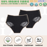 Culottes Menstruelles Anti-Fuite en Dentelle 4 Couches Post-Partum Lavables à Motif Floral