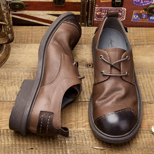 Chaussures pour hommes en cuir véritable faites à la main, style automne décontracté et habillé, motif léopard, fermeture à enfiler, style américain et japonais, vêtements de travail - Product Image 5
