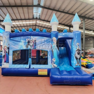 Château Gonflable Princesse Glacé en Gros avec Toboggan et Certification CE pour <span class=keywords><strong>Location</strong></span> de Fêtes d'Enfants - Product Image 1