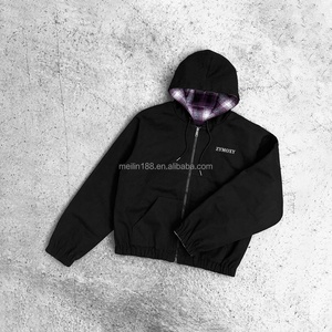 Sweat-shirts à capuche zippés réversibles personnalisés 100 % coton, vestes surdimensionnées, manteaux à carreaux épais, fabricant de sweats à capuche réversibles - Product Image 3