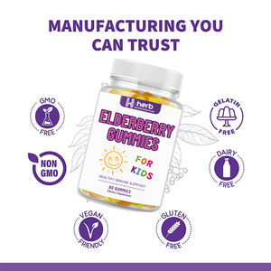 Oem Organic Elderberry <b>Gummy</b> <b>Candy</b> Vitamins with Natural Fruit Flavors for Kid Health Support - Product Image 5