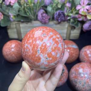 All'ingrosso prezzi naturali di cristallo sfera di guarigione arancione <span class=keywords><strong>pietra</strong></span> <span class=keywords><strong>del</strong></span> <span class=keywords><strong>sole</strong></span> con mica sfera per la vendita - Product Image 4